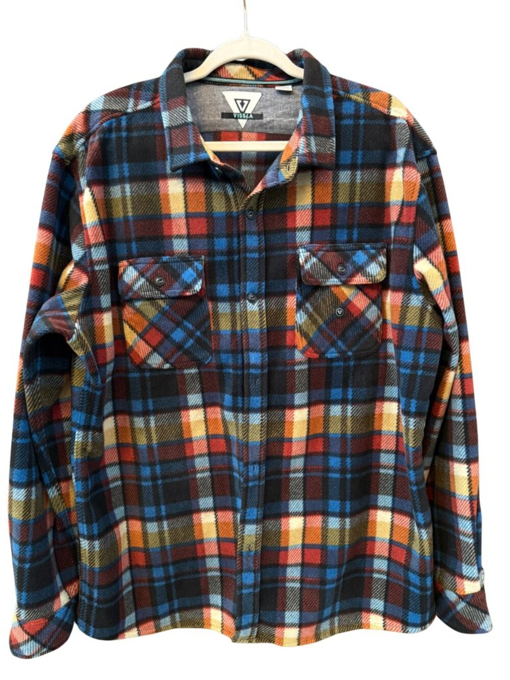 Vissla Eco-Zy Plaid Polar Fleece Flannel Shirt Jacket Men’s XXL